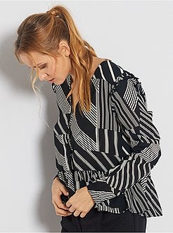 Blusa gráfica com folhos 'JDY' - Kiabi