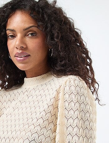 Blusa 'JDY' com bordados e gola alta