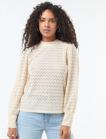 Blusa 'JDY' com bordados e gola alta