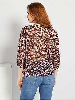 Blusa 'JDY' em voile florido - Kiabi