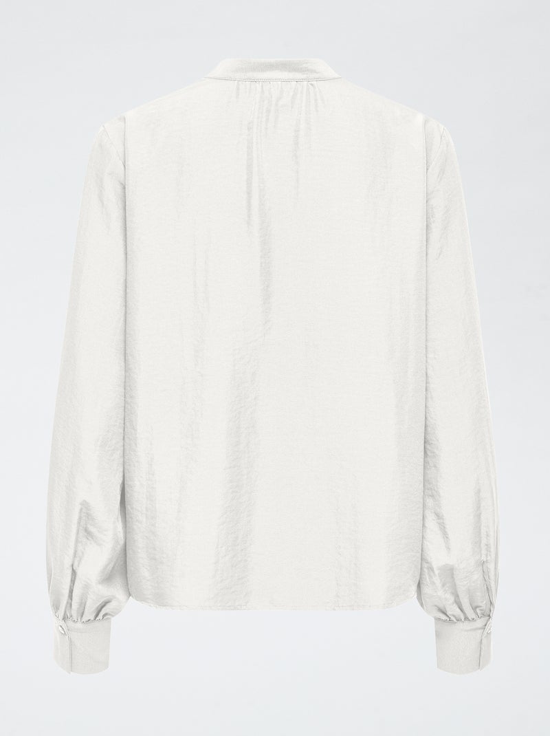 Blusa 'JDY' gola V lisa Branco - Kiabi