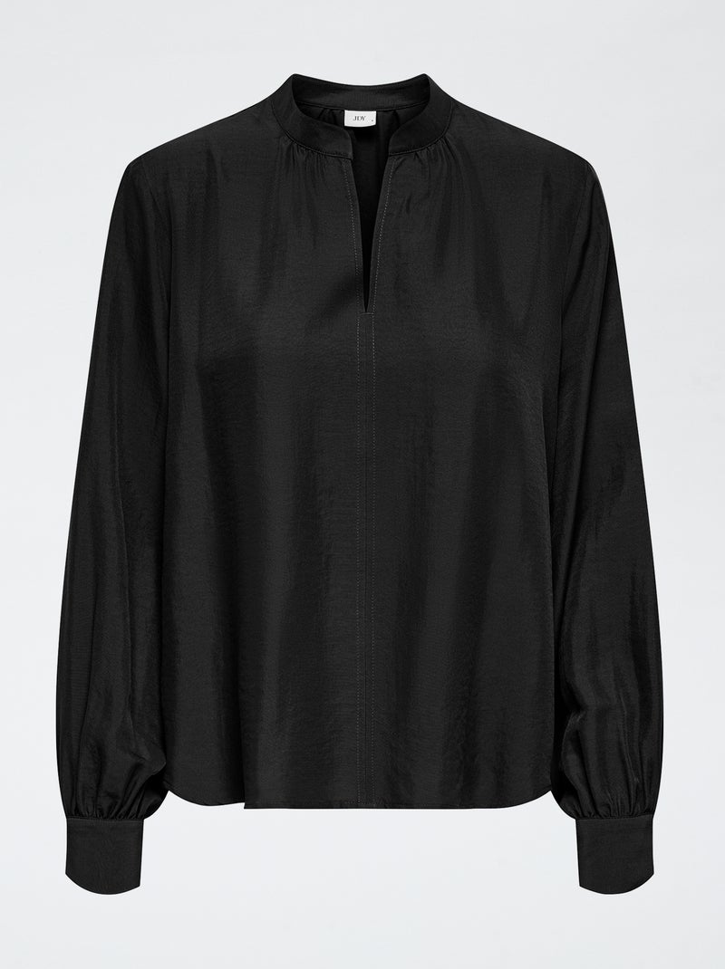 Blusa 'JDY' gola V lisa Preto - Kiabi