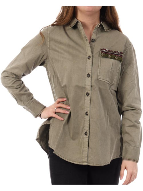 Blusa kaki kaporal barmy para mulher - Kiabi Blusa kaki kaporal barmy para mulher - Kiabi