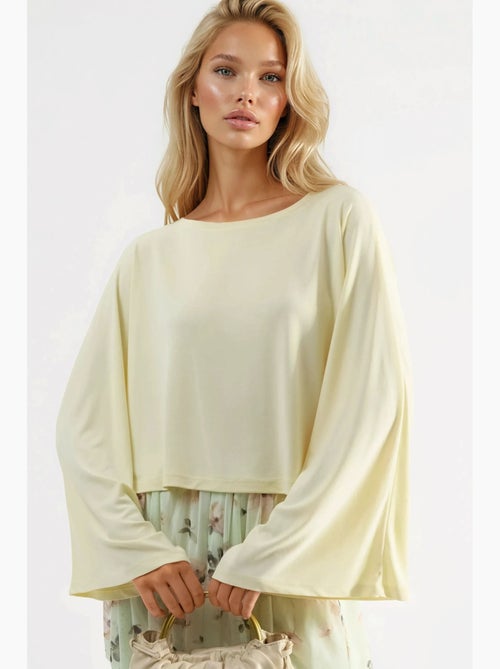 Blusa larga com decote barco busem - Kiabi