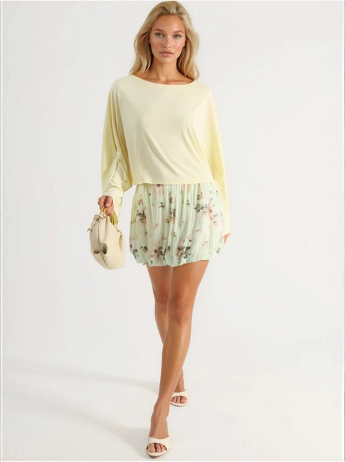 Blusa larga com decote barco busem - Kiabi