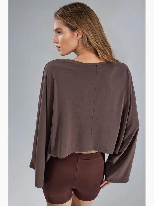 Blusa larga com decote barco busem - Kiabi Blusa larga com decote barco busem - Kiabi