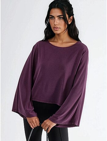Blusa larga com decote barco busem