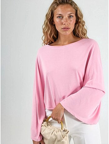 Blusa larga com decote barco busem