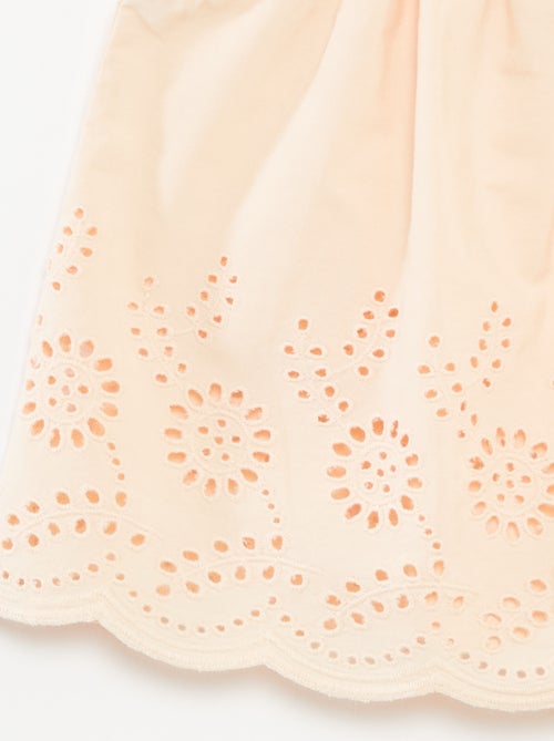 Blusa leve com alças com folhos e bordados - Kiabi