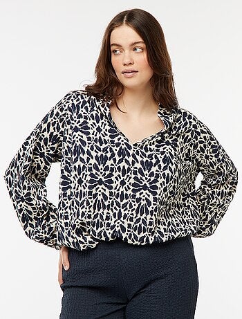 Blusa leve de manga comprida com motivo