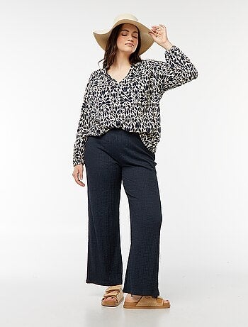 Blusa leve de manga comprida com motivo