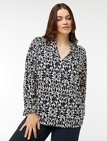 Blusa leve de manga comprida com motivo