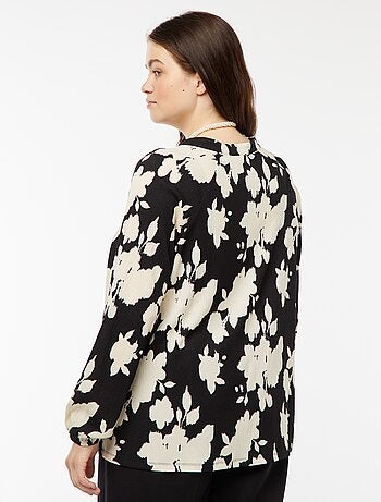Blusa leve de manga comprida com motivo
