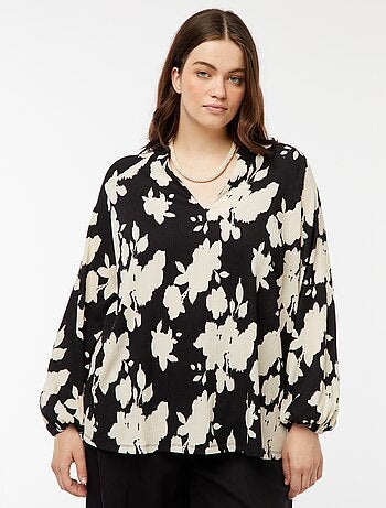 Blusa leve de manga comprida com motivo