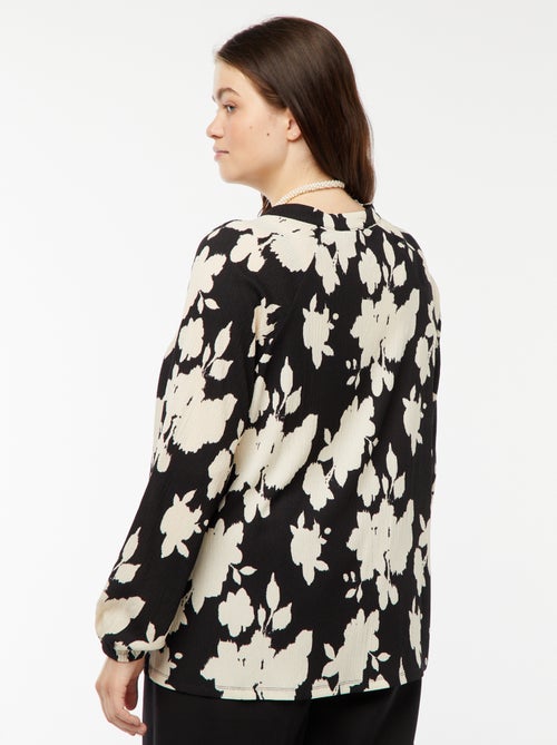 Blusa leve de manga comprida com motivo - Kiabi