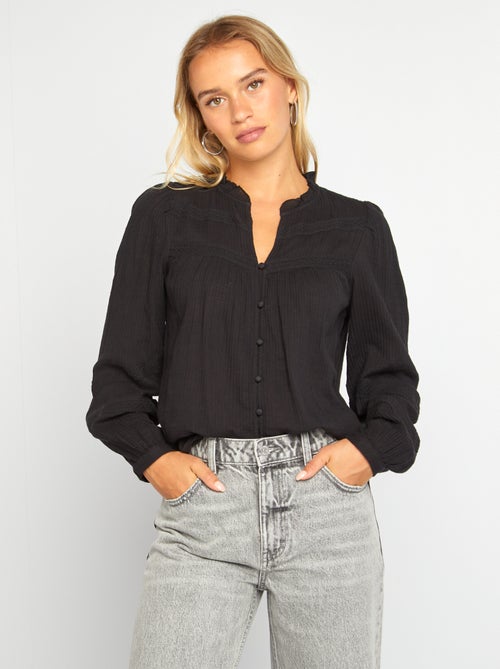 Blusa leve de manga comprida - Kiabi