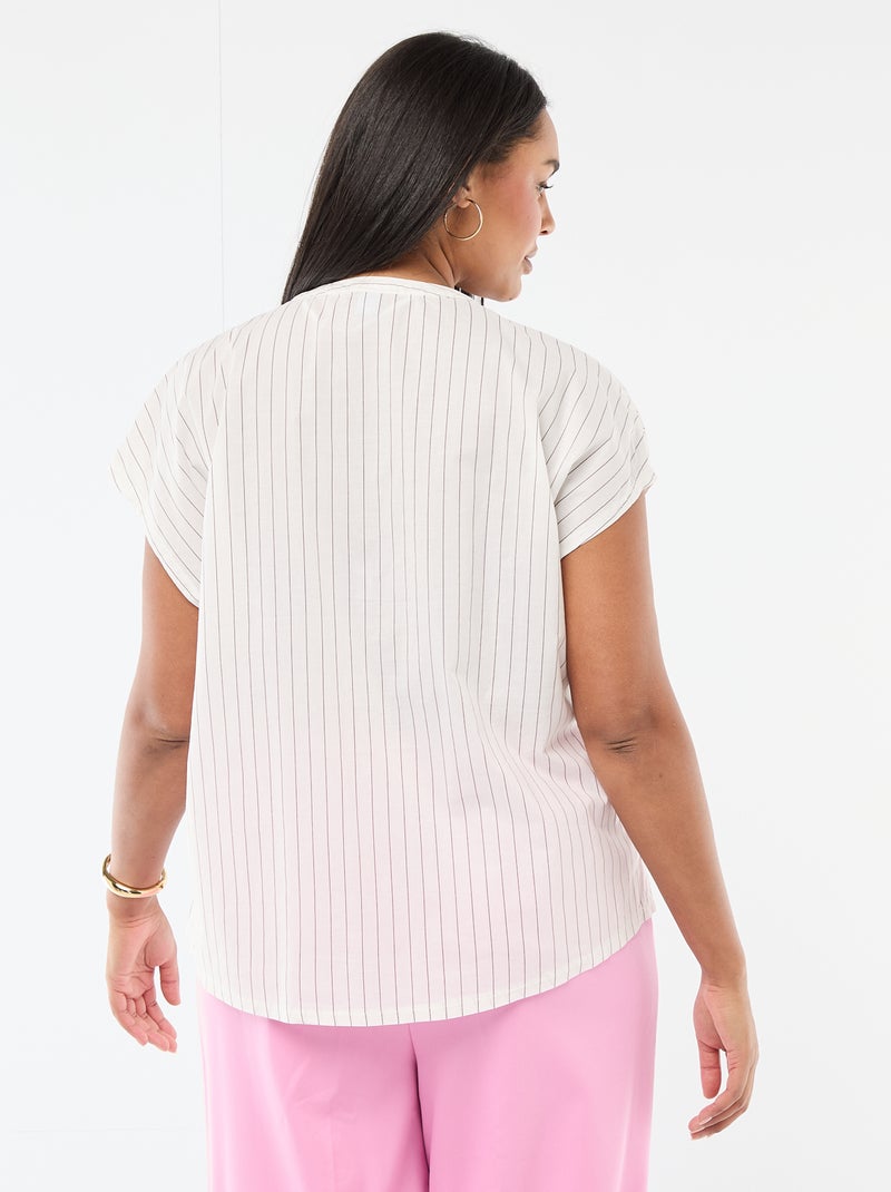 Blusa leve de manga curta Branco - Kiabi