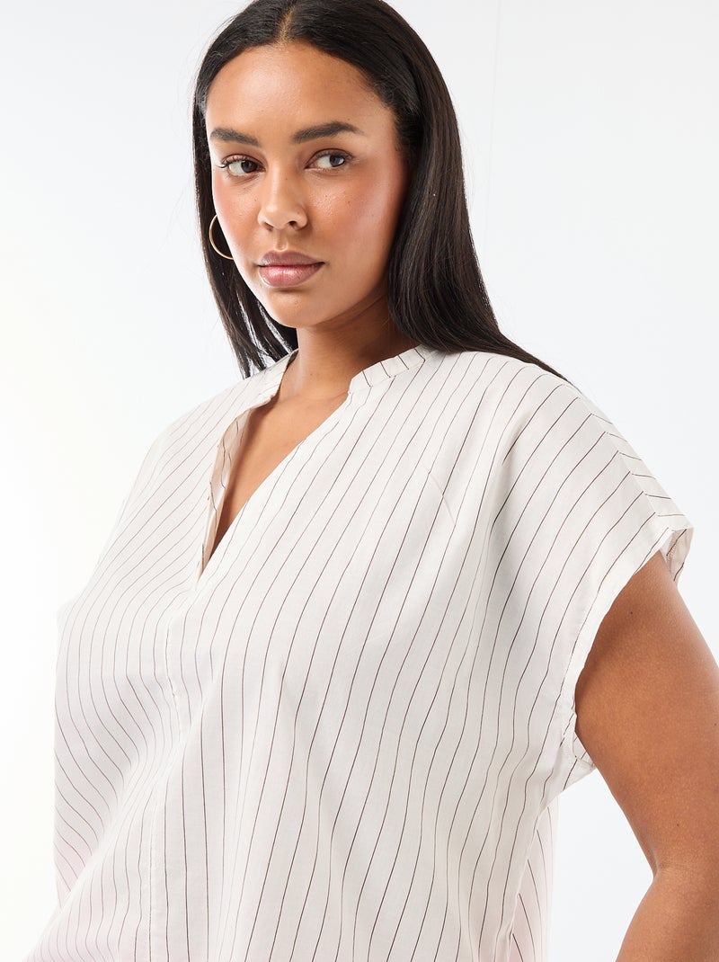 Blusa leve de manga curta Branco - Kiabi