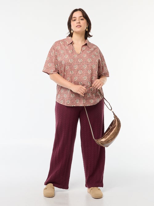 Blusa leve de manga curta com motivo - Kiabi