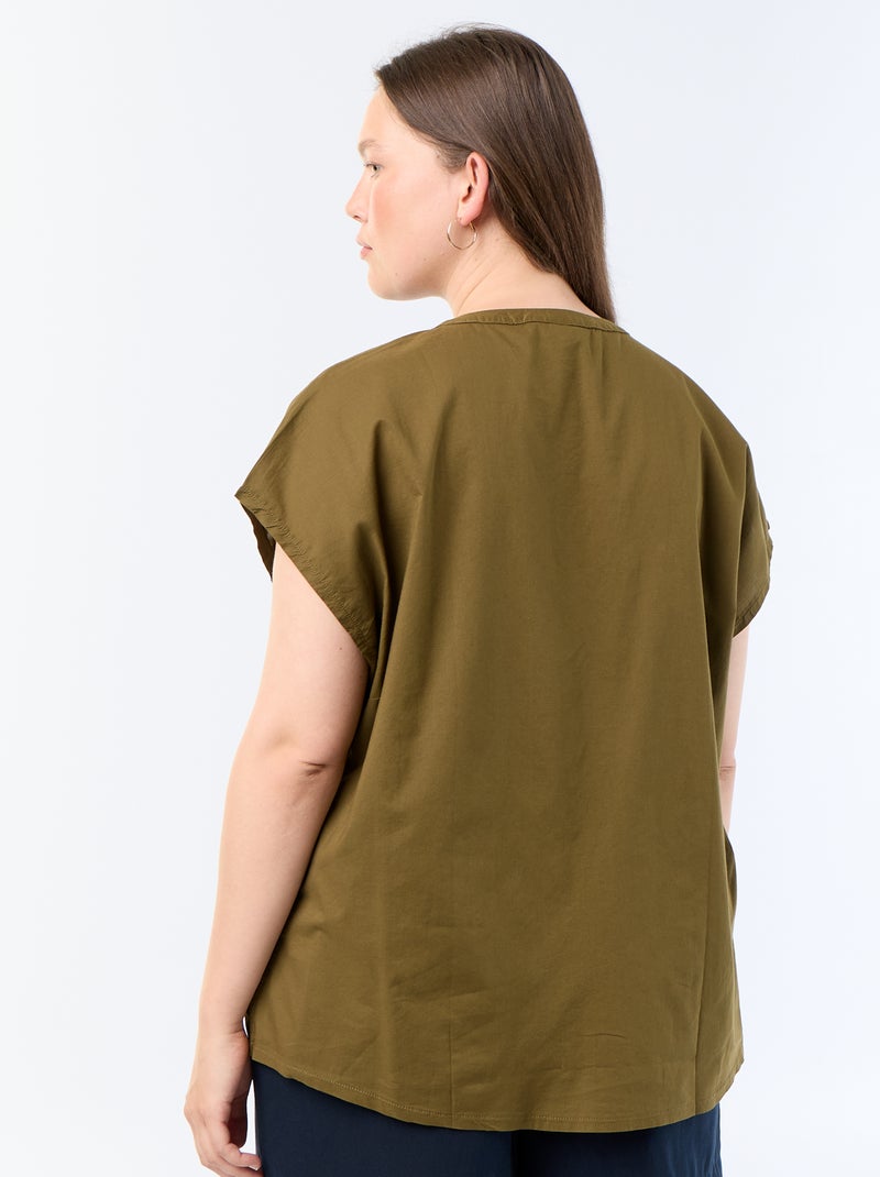 Blusa leve de manga curta Verde - Kiabi