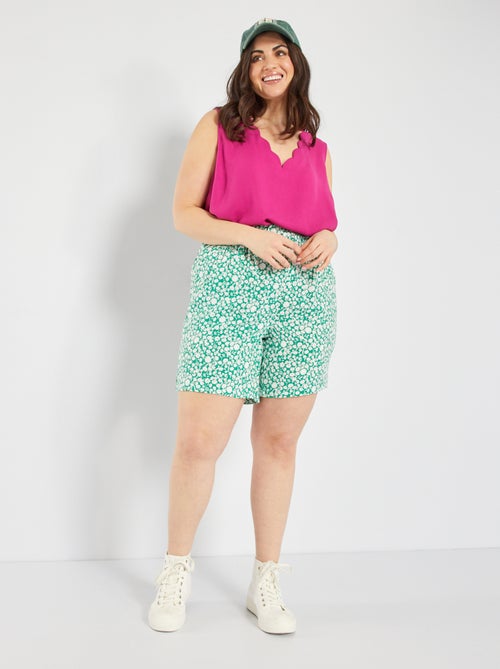 Blusa lisa com gola de fantasia - Kiabi