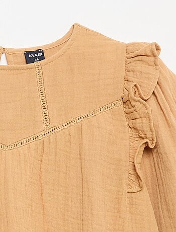 Blusa lisa em gaze de algodão