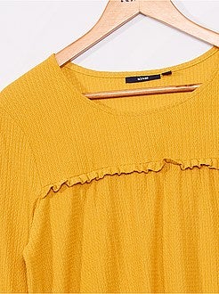 Blusa lisa em malha texturada - Kiabi