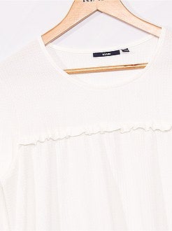 Blusa lisa em malha texturada - Kiabi