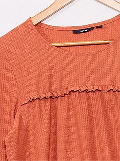 Blusa lisa em malha texturada - Kiabi