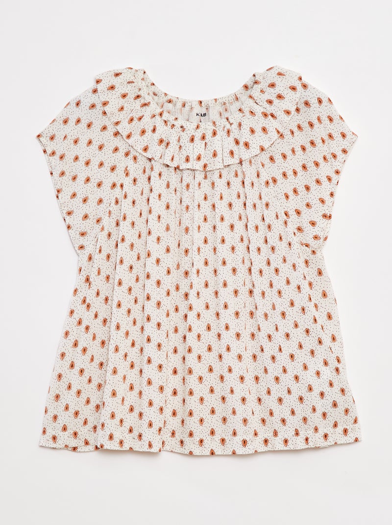 Blusa lisa leve e sem mangas Branco - Kiabi