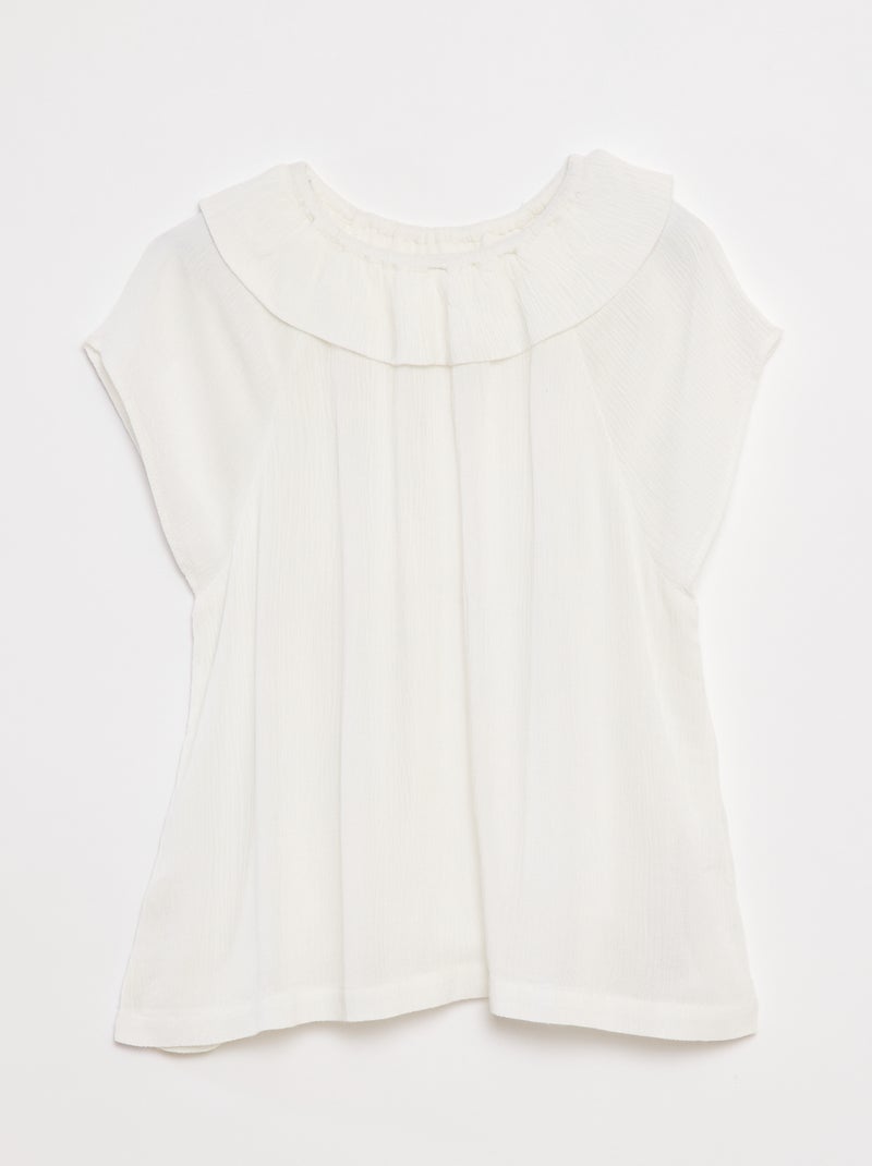 Blusa lisa leve e sem mangas Branco - Kiabi