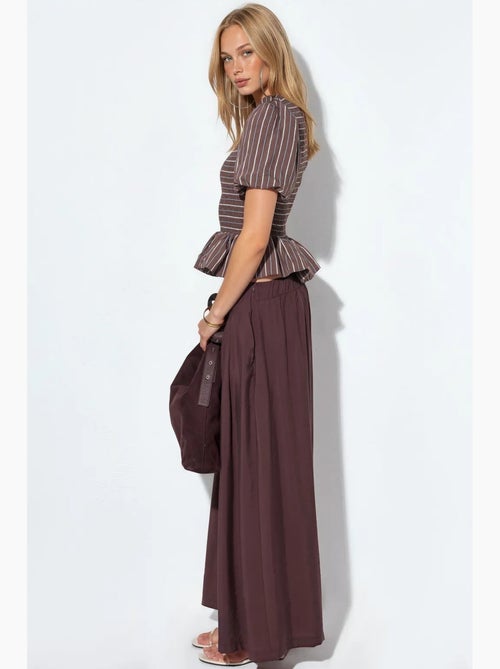 Blusa listrada texturizada com folho busem - Kiabi Blusa listrada texturizada com folho busem - Kiabi