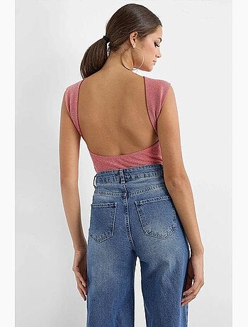 Blusa lurex aberta nas costas hiccup