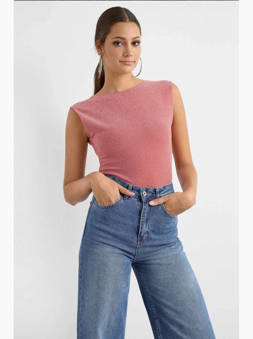 Blusa lurex aberta nas costas hiccup - Kiabi Blusa lurex aberta nas costas hiccup - Kiabi