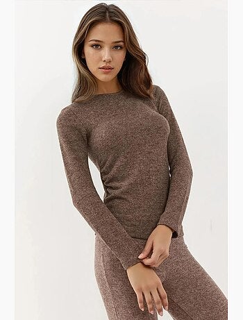 Blusa macia texturizada de manga comprida hiccup