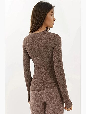 Blusa macia texturizada de manga comprida hiccup