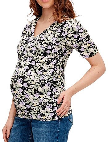 Blusa Mamalicious Janice para Mulher, Violeta/Preta/Amarela