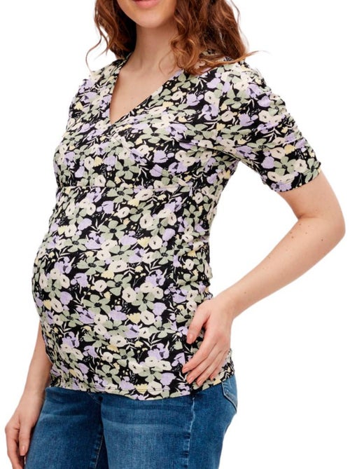 Blusa Mamalicious Janice para Mulher, Violeta/Preta/Amarela - Kiabi Blusa Mamalicious Janice para Mulher, Violeta/Preta/Amarela - Kiabi