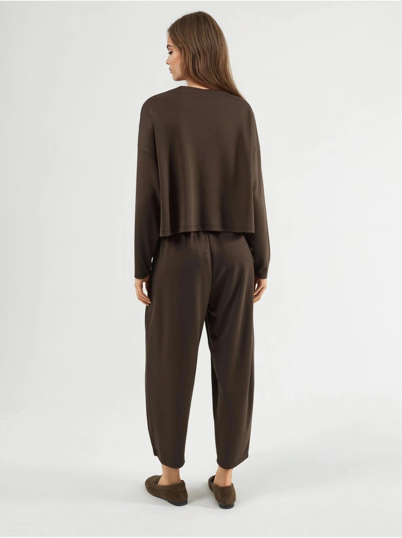 Blusa modal touch e calças salwar conjunto co-ord hiccup Castanho-escuro - Kiabi