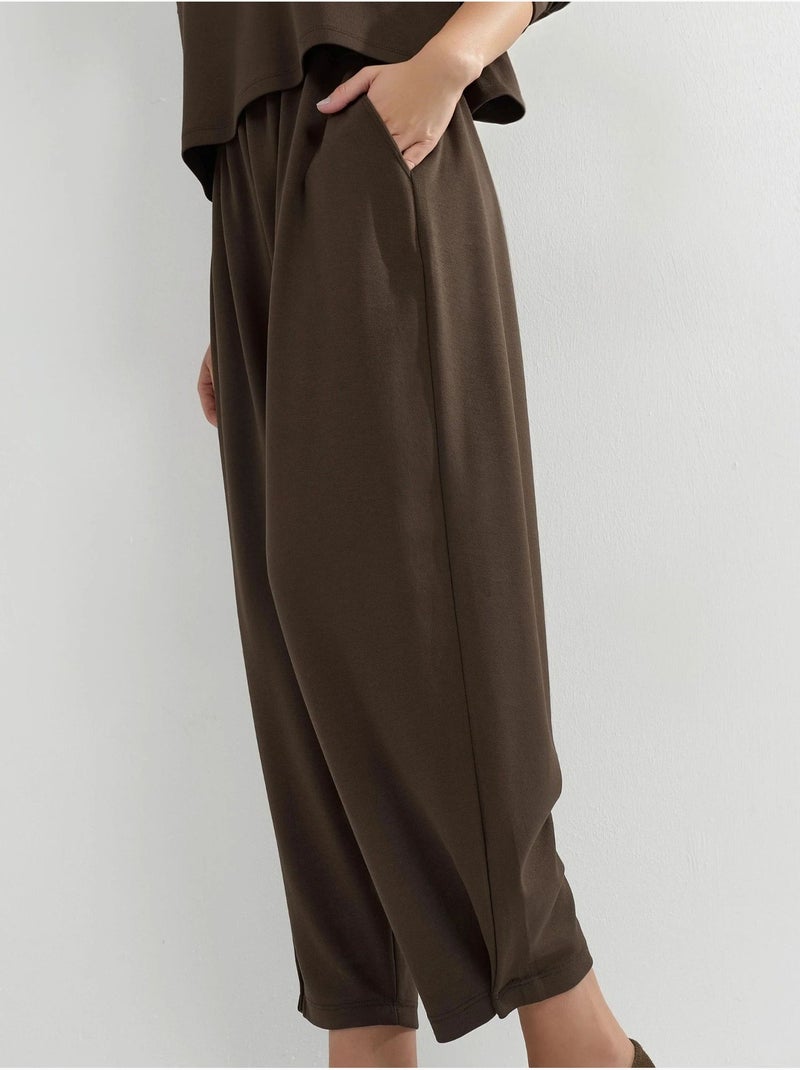 Blusa modal touch e calças salwar conjunto co-ord hiccup Castanho-escuro - Kiabi