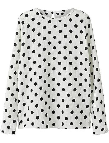 Blusa name it nkfsallie branca/preta para menina