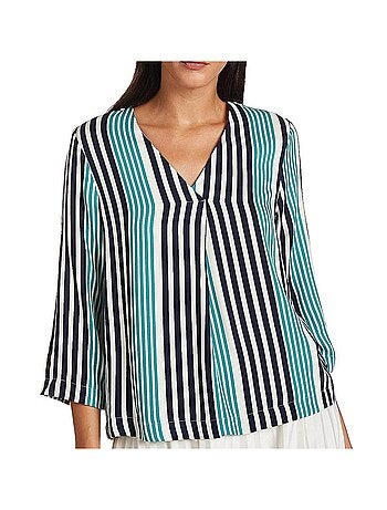 Blusa Niva Vero Moda para Mulher com Riscas e Cor Cru