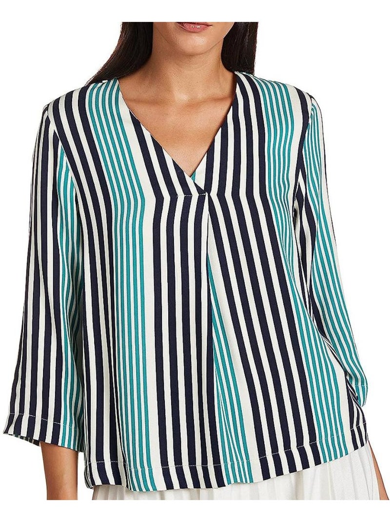 Blusa Niva Vero Moda para Mulher com Riscas e Cor Cru Ecru - Kiabi