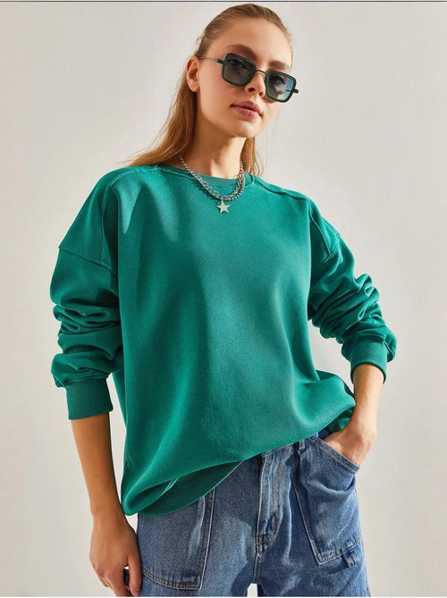 Blusa oversize escovada de três fios lucci - Kiabi Blusa oversize escovada de três fios lucci - Kiabi