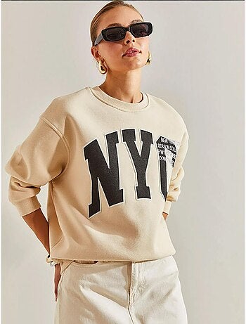 Blusa oversized com estampado escovado e três camadas lucci