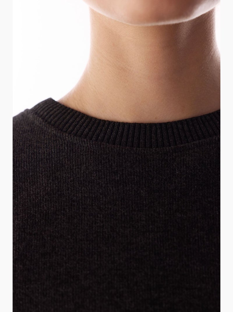 Blusa oversized de manga curta com padrão mesclado e quente penti Cinza-preto - Kiabi