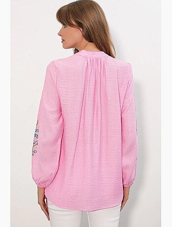 Blusa oversized em crepe bordado bdart