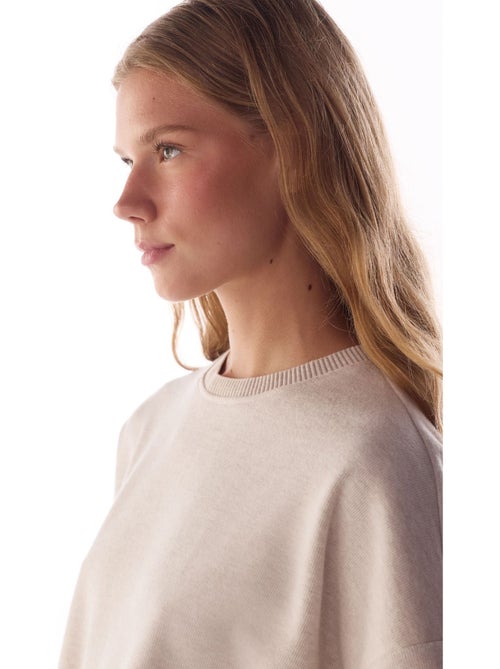 Blusa oversized melange de manga curta, quente penti - Kiabi Blusa oversized melange de manga curta, quente penti - Kiabi