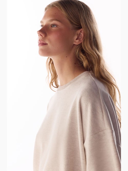 Blusa oversized melange de manga curta, quente penti - Kiabi Blusa oversized melange de manga curta, quente penti - Kiabi