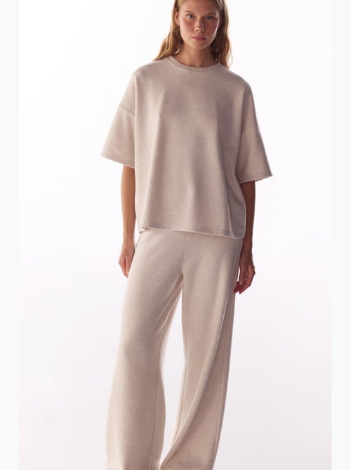 Blusa oversized melange de manga curta, quente penti - Kiabi Blusa oversized melange de manga curta, quente penti - Kiabi